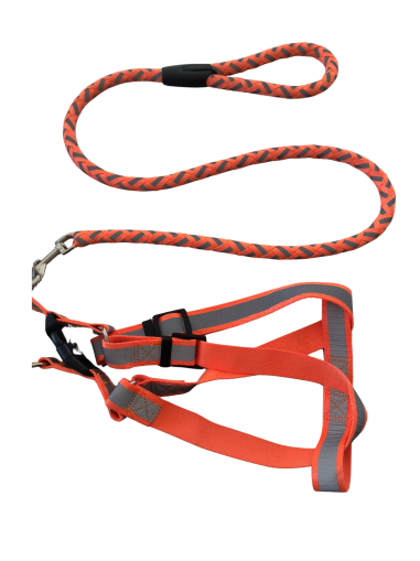 PlayMe комплект нагръдник с повод въже L червен