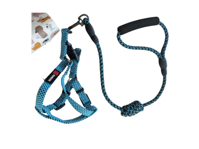 Fashion комплект нагръдник с повод въже S син