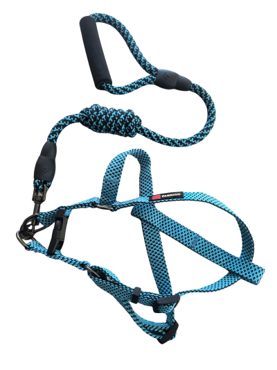 Fashion комплект нагръдник с повод въже М син