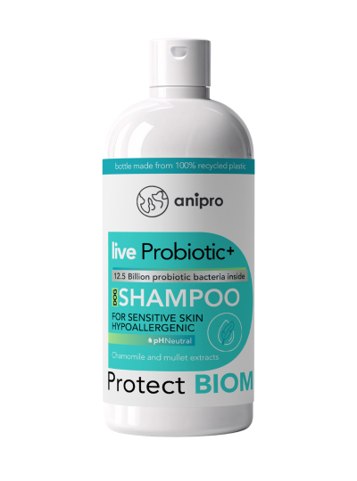 Пробиотичен шампоан чувств. кожа,250мл. anipro Пробиотичен шампоан за кучета с чувствителна кожа