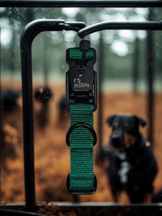 Нашийник с повод Тактикал тъмно зелен - L