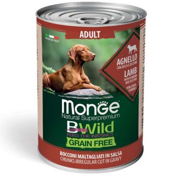 Monge Bwild Dog grain free агнешко с тиква 400гр