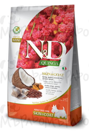 ND dog Quinoa skin coat adult mini херинга 800гр