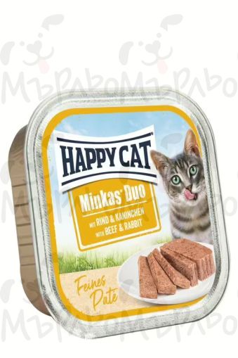 Happy cat - пастет говеждо и заешко 100 g