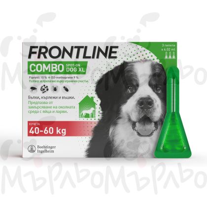 Frontline Combo spot-on Dog XL / Фронтлайн Комбо спот он за кучета от 40 до 60 кг