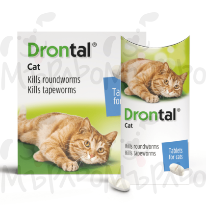 Drontal cat  / Дронтал за котка - кутия с 2 таблeтки