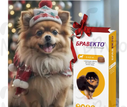 Bravecto / Бравекто - таблетка за дъвчене  куче до 4,5 кг