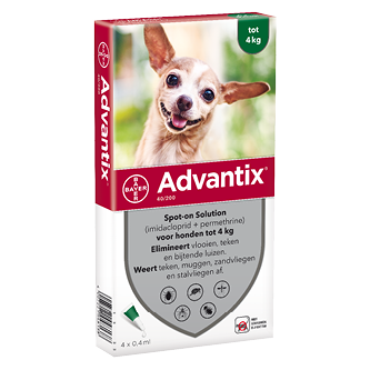 Адвантикс спот-он куче до 4 кг 4 пипети  Адвантикс спот-он за кучета до 4 кг